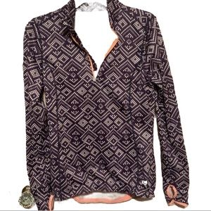 MARIKA TEK YOGA TURTLENECK JACKET SZ M GRAY WHITE